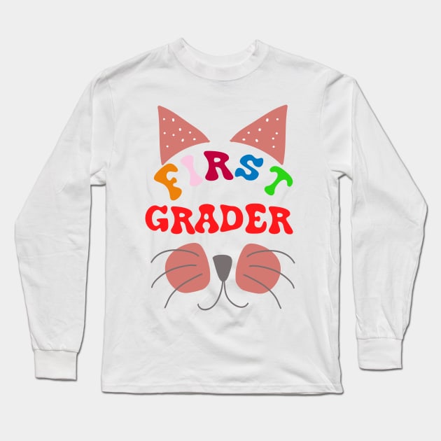 Funny First grader Cat T-shirt Long Sleeve T-Shirt by chilla09